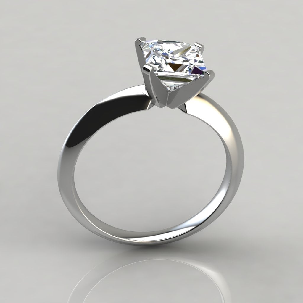 Classic 4 Prong Princess  Cut  Tiffany  Style Engagement  Ring  