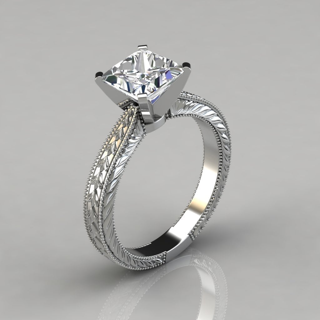 princess cut engagement ring on hand